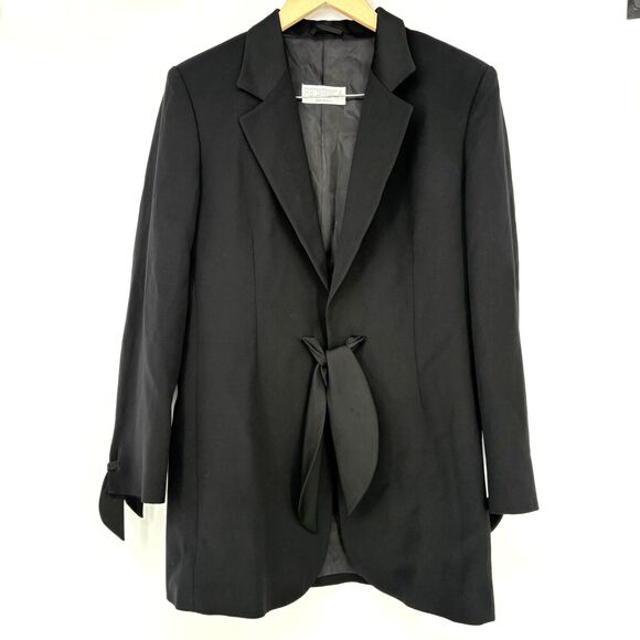 Federica Tosi Woman Blazer Black‎ Size 12 Made In Italy/Pure New Wool - Picture 1 of 11